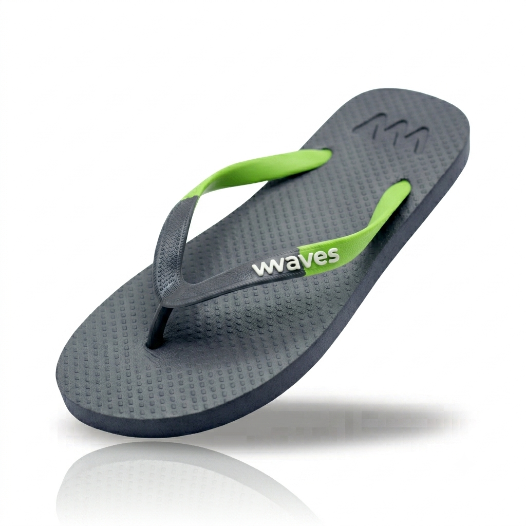 Waves Men Casual Flats Slipper Navy Lime